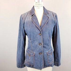 Indigo Palms Long Sleeve Jean Jacket with Pockets Women's Size Medium